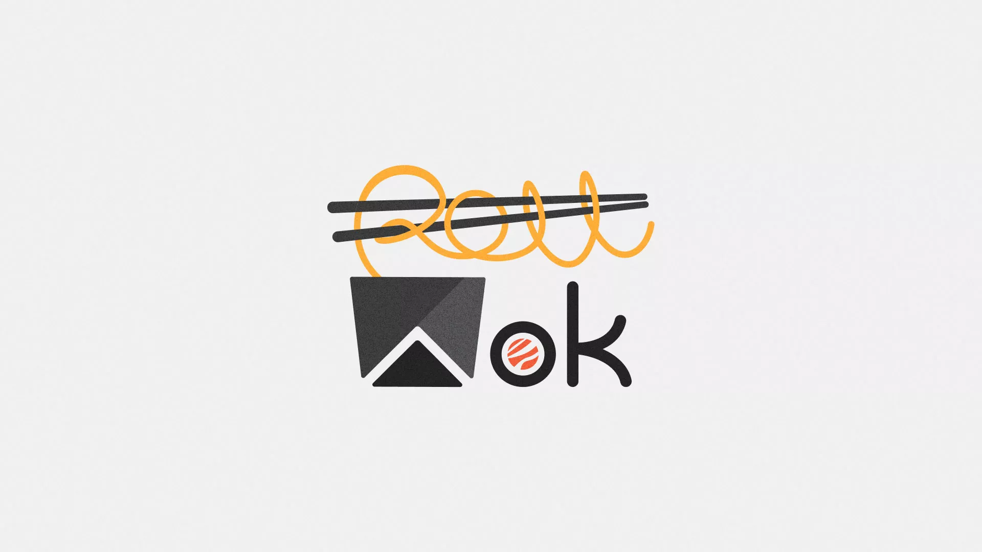 Разработка логотипа суши-бара «Roll Wok Club» в Невели